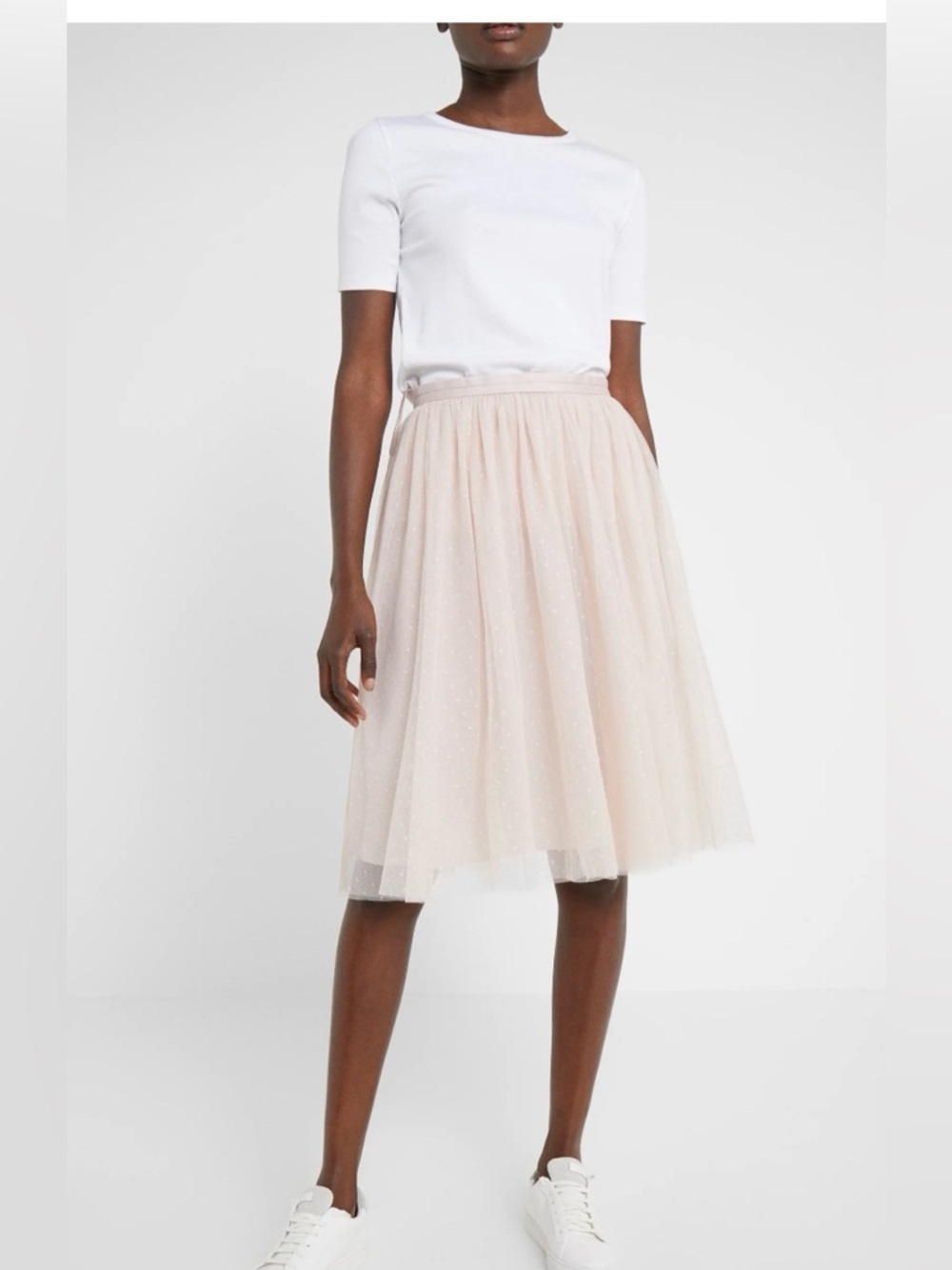 NEEDLE AND THREAD CREAM TULLE A-LINE SKIRT, Sz 0